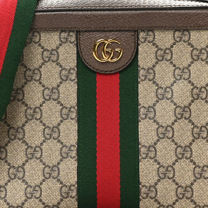 GG Supreme Monogram Web Small Ophidia Top Handle Shoulder Bag Brown