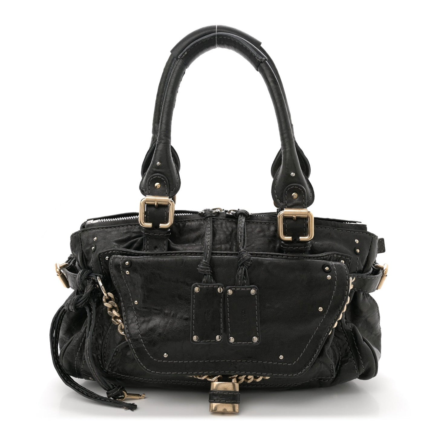 Calfskin Medium Paddington Capsule Satchel Bleu Nuit