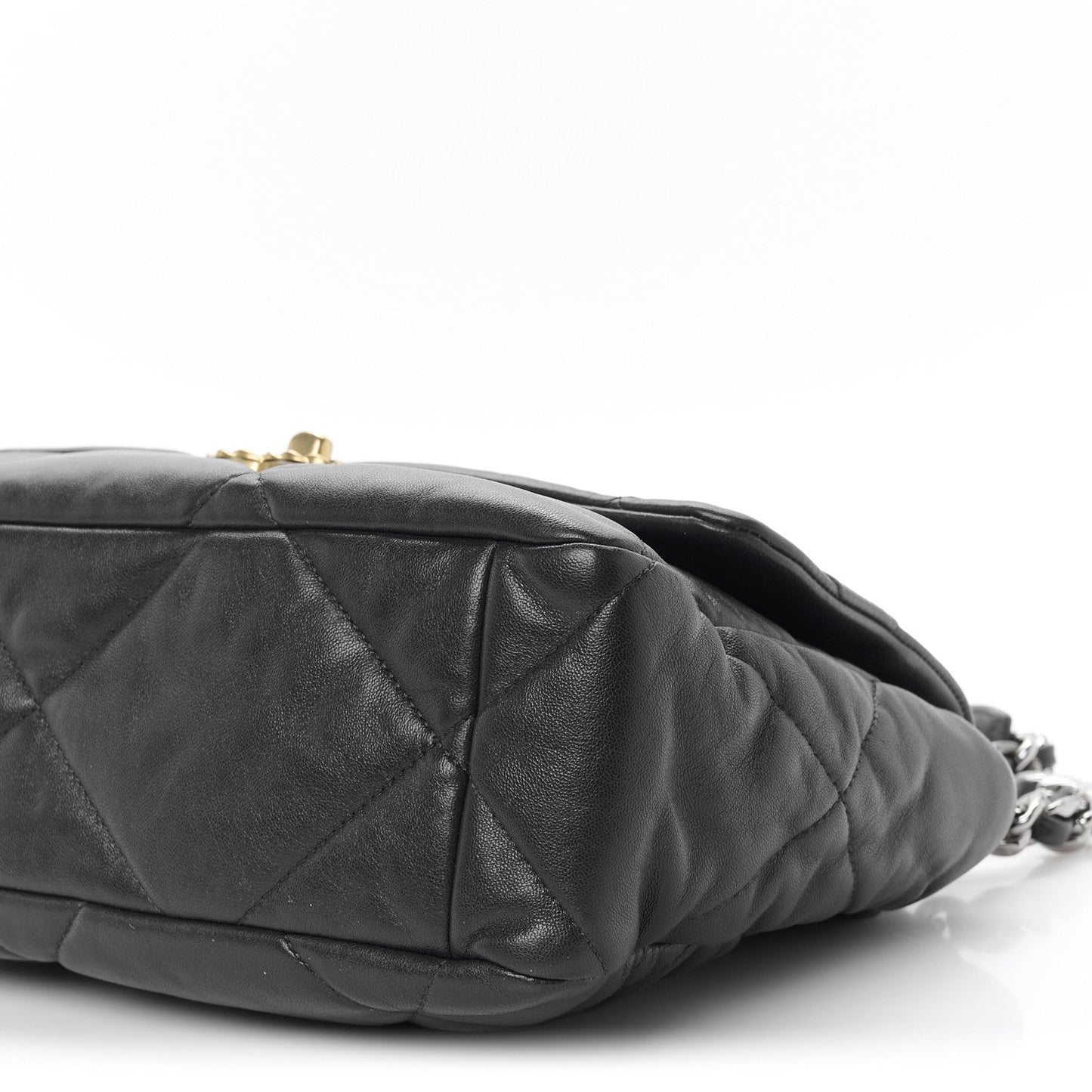 Lambskin Quilted Large Chanel 19 Flap Navy Blue