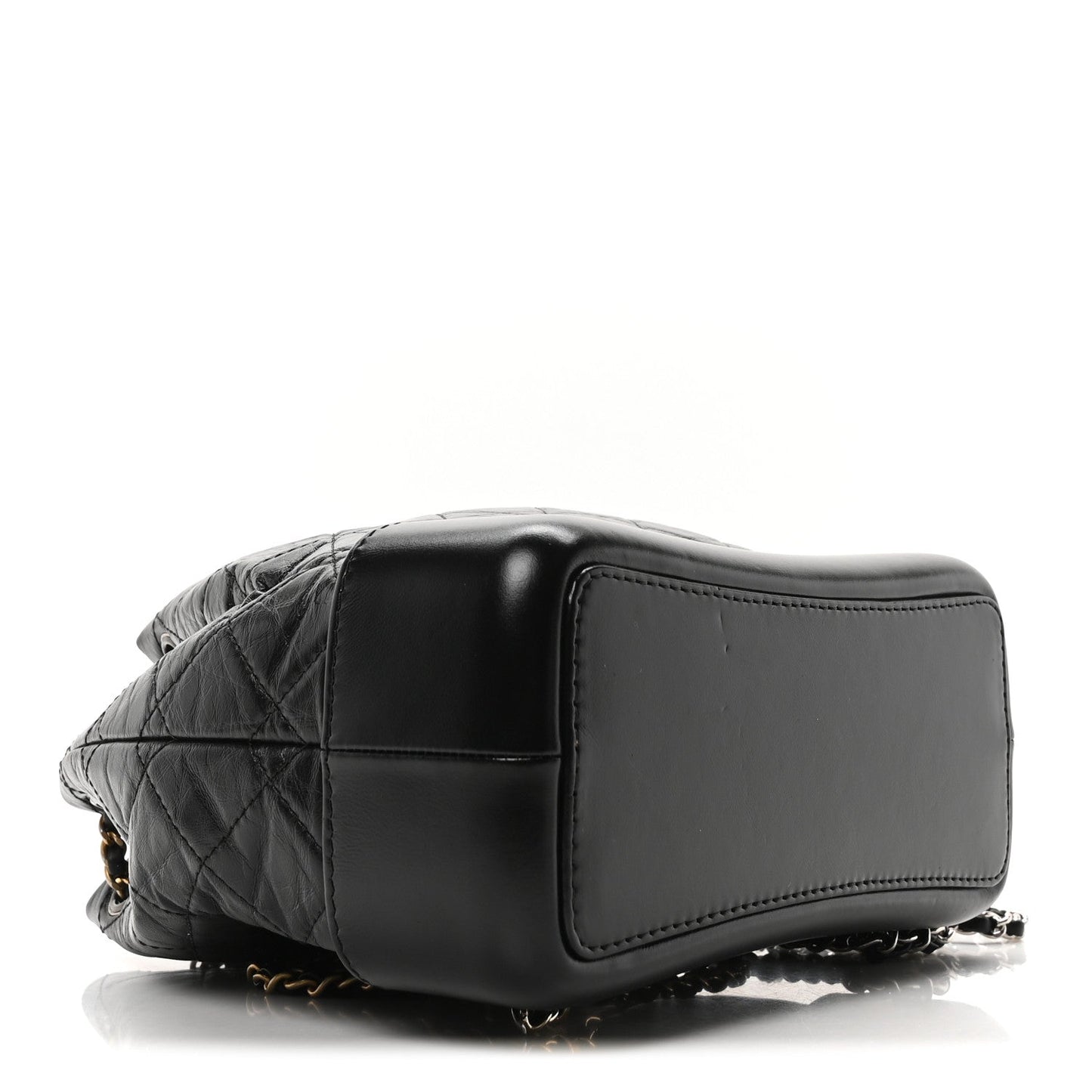 Aged Calfskin Quilted Small Gabrielle Backpack Black