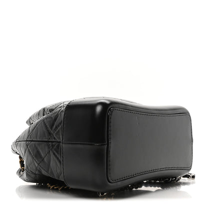 Aged Calfskin Quilted Small Gabrielle Backpack Black