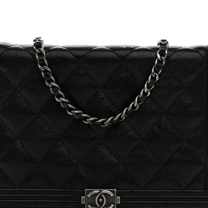 Caviar Quilted Boy Wallet On Chain WOC Black