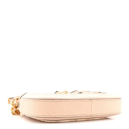 Lizard Mesh Crystal GG Monogram Mini Jackie 1961 Hobo Light Powder Skin Rose