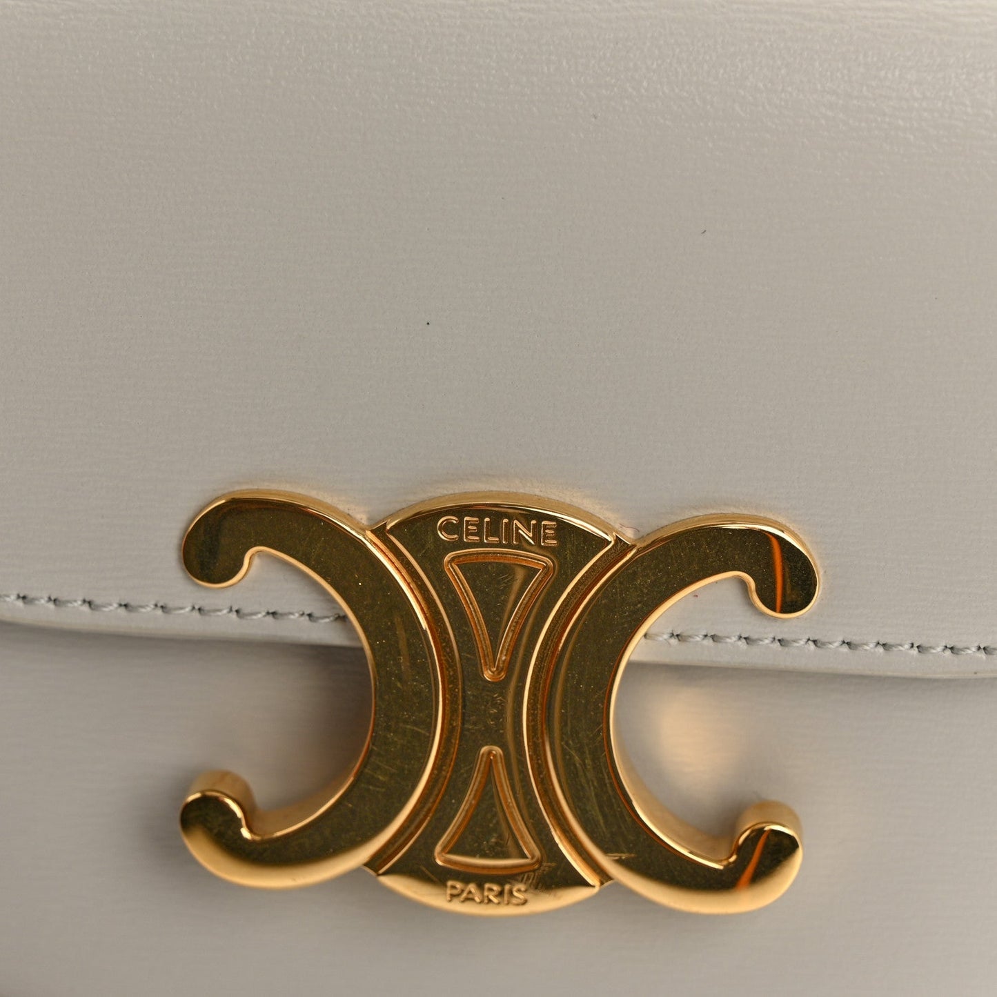 Shiny Calfskin Mini Triomphe Chalk
