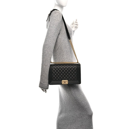 Caviar Quilted New Medium Boy Flap Black