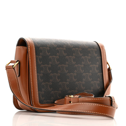 Calfskin Triomphe Canvas Teen Triomphe Bag Tan