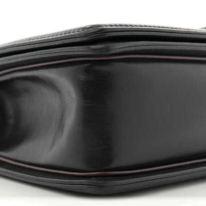 Calfskin Embossed New Medium Paris Salzburg Boy Flap Black