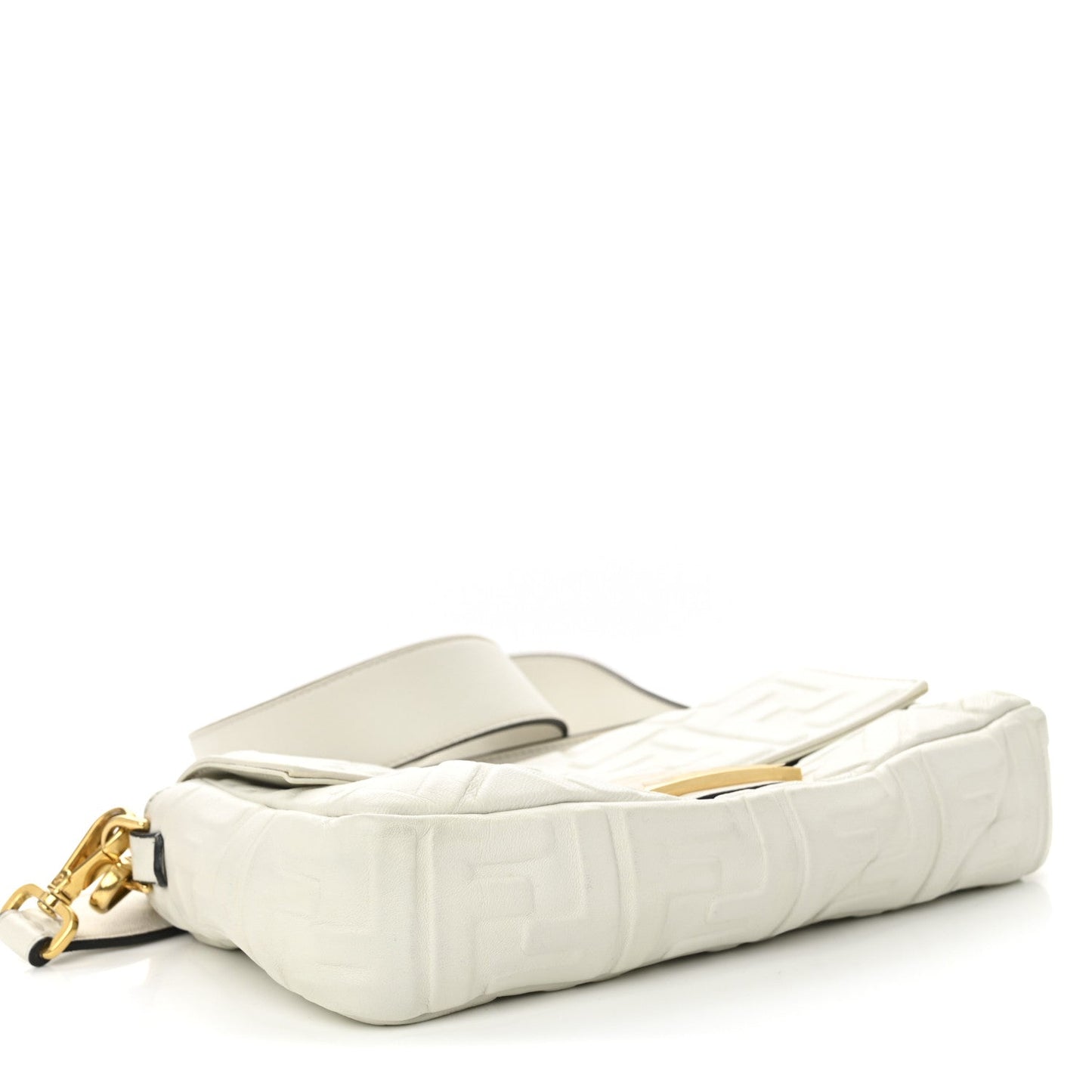 Nappa FF 1974 Embossed Large Baguette White