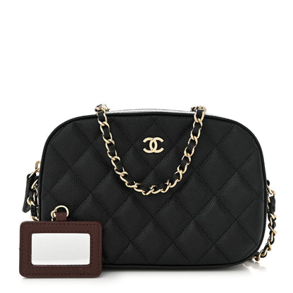 Caviar Quilted Vanity With Chain Black