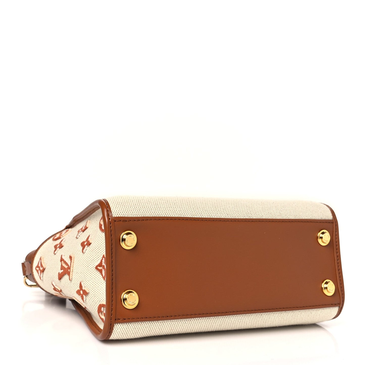 Canvas Calfskin Monogram On My Side PM Caramel Tan