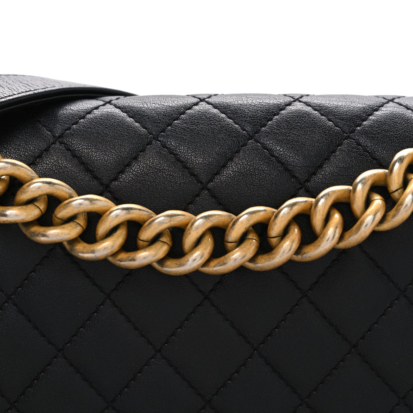 Calfskin Quilted Medium Boy Flap Black