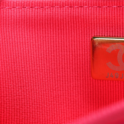 Caviar Quilted Glitter CC Roller Skate Wallet on Chain WOC Pink