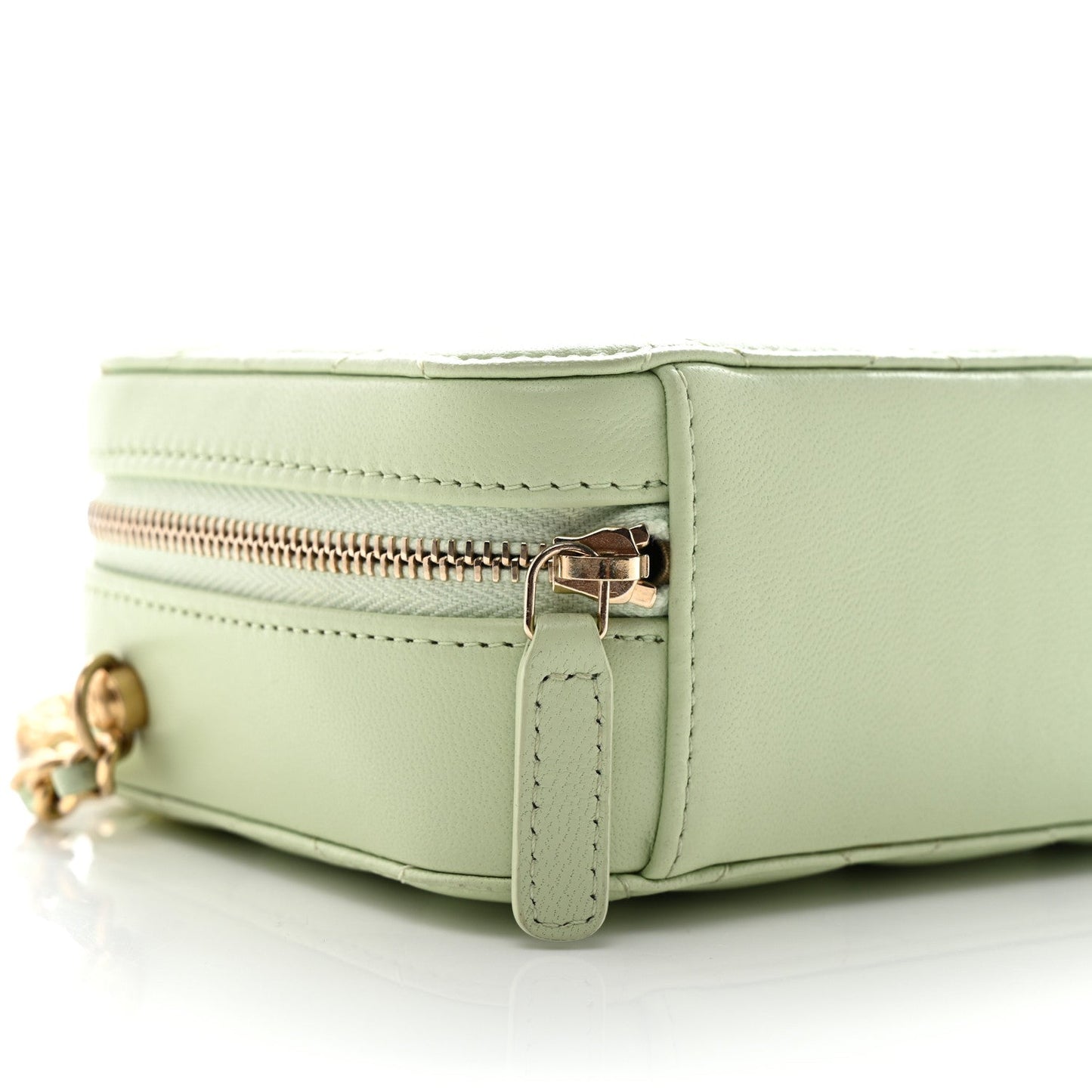 Lambskin Quilted CC Pearl Crush Camera Case Light Green