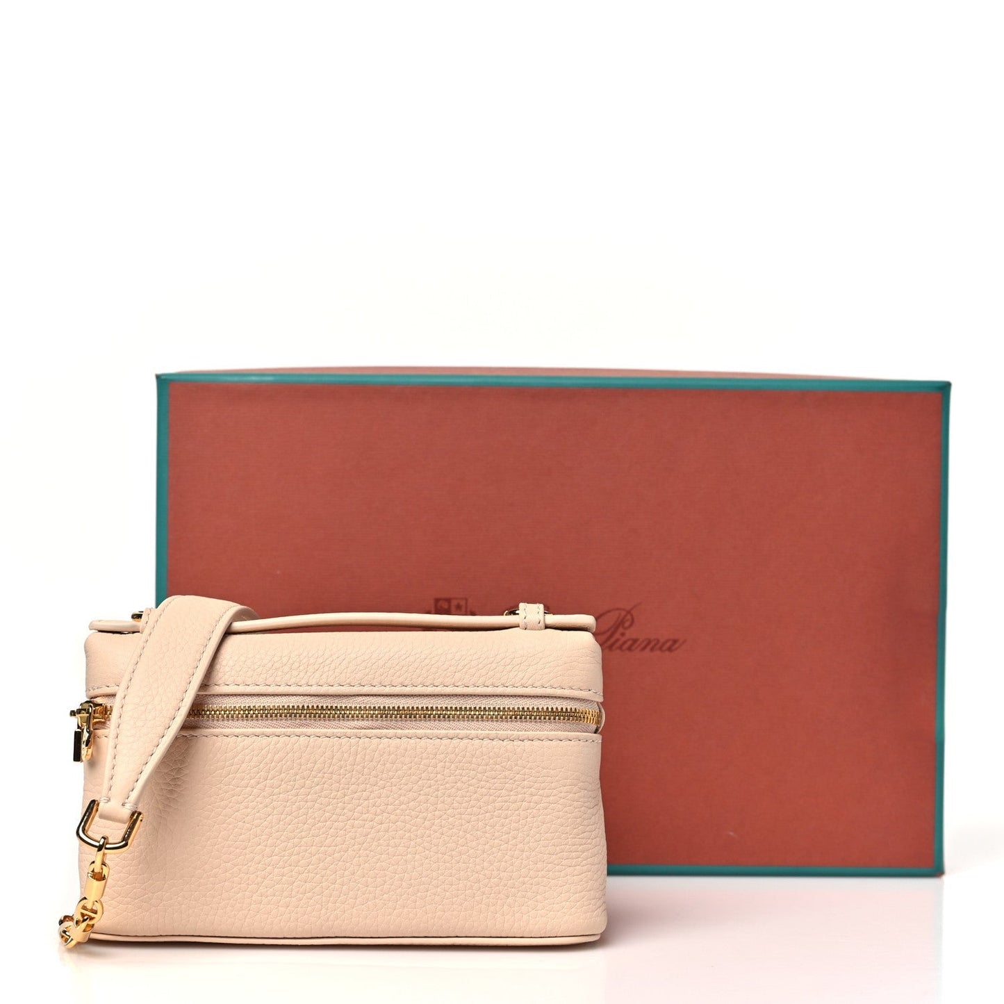 Grained Calfskin Extra Pocket Mini Pouch Creamed Honey