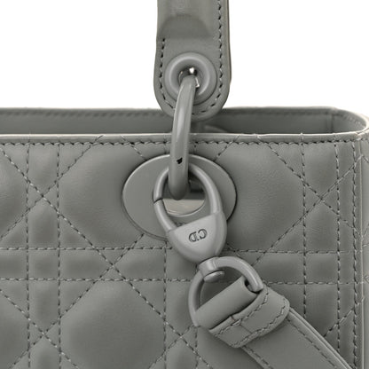 Ultra Matte Calfskin Cannage Medium Lady Dior Grey Stone