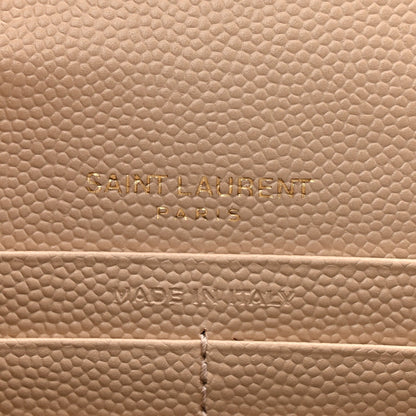 Grain De Poudre Matelasse Chevron Monogram Envelope Chain Wallet Nude Powder