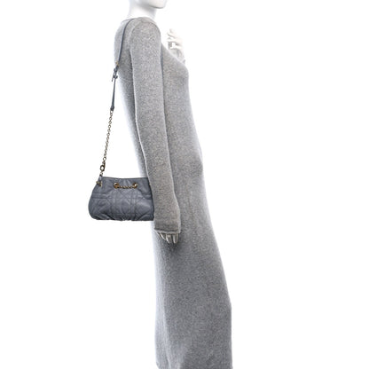 Lambskin Supple Macrocannage Small Ammi Bag Grey