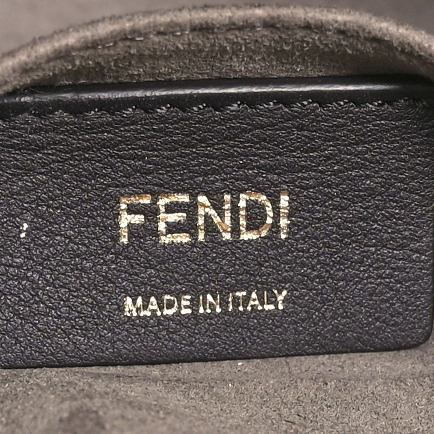 Glazed Fabric Vitello Century FF 1974 Stamp Patch Mini Double F Crossbody Bag Mogano Panna Black
