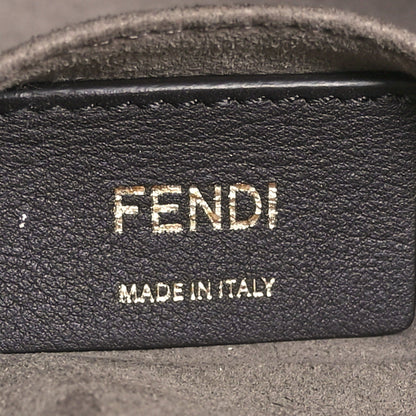 Glazed Fabric Vitello Century FF 1974 Stamp Patch Mini Double F Crossbody Bag Mogano Panna Black