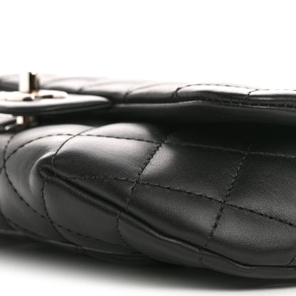Calfskin Quilted CC Uniform Flap Belt Bag Black