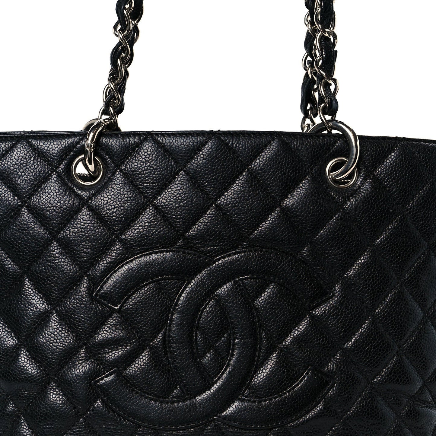 Caviar Quilted Grand Shopping Tote GST Black