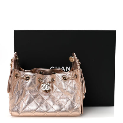 Metallic Caviar Quilted Mini Chanel 25 Handbag Copper