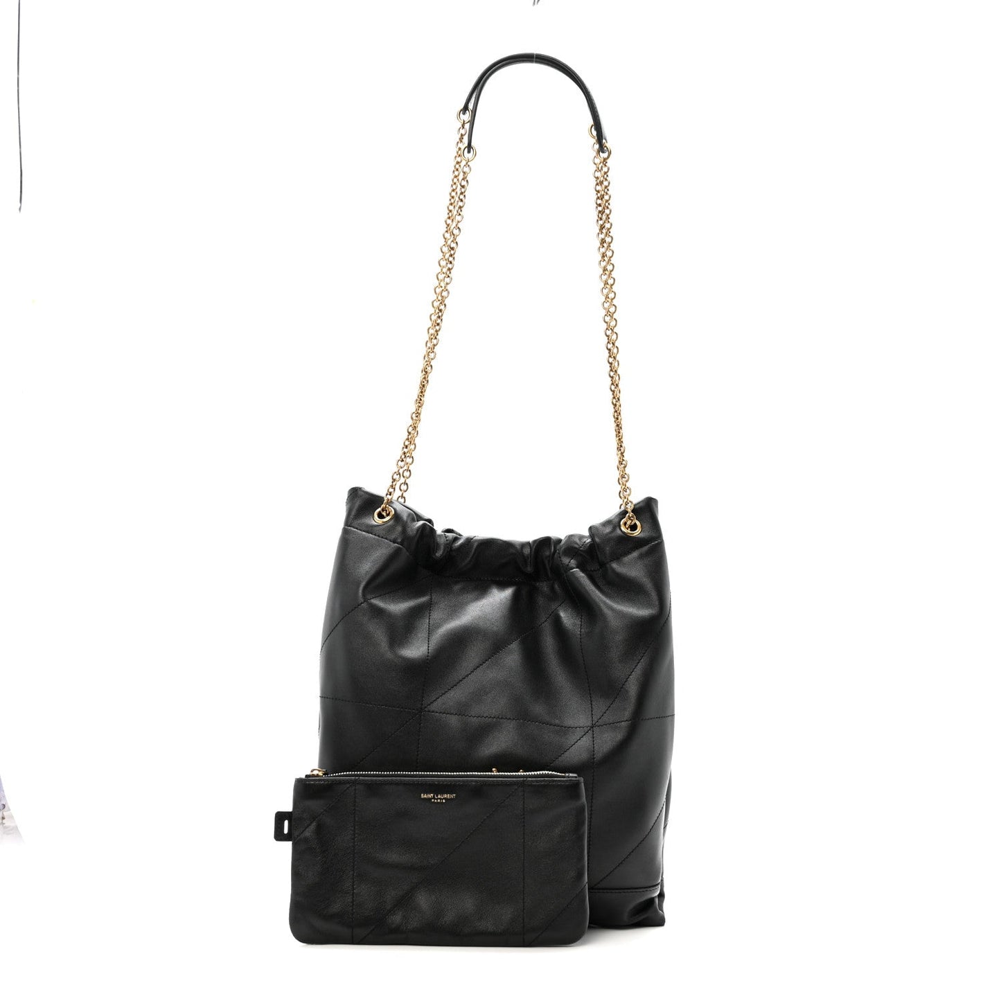 Lambskin Matelasse Monogram Large Jamie 4.3 Pochon Black