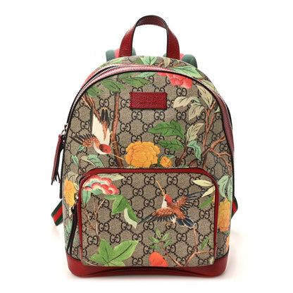 GG Supreme Monogram Tian Web Small Day Backpack Beige Multicolor Red