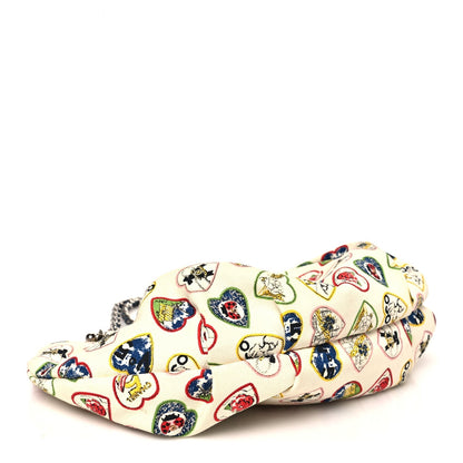 Canvas Coco Hearts Shoulder Bag White