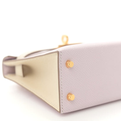 Epsom Horseshoe Mini Kelly Sellier 20 Mauve Pale Craie