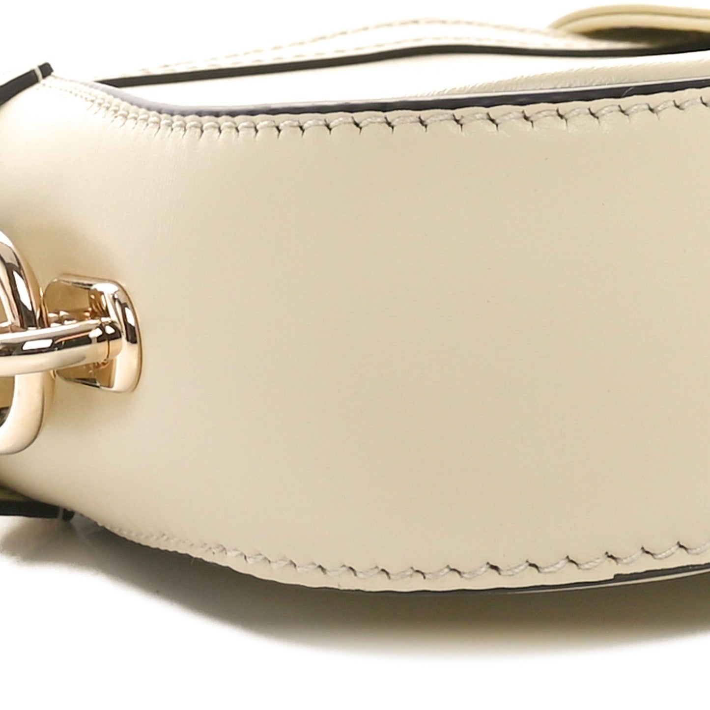 Calfskin Mini Moon Side Shoulder Bag Ivory