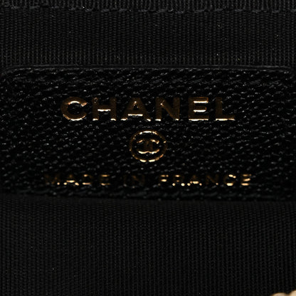 Caviar Quilted Mini Top Handle Vanity With Chain Black