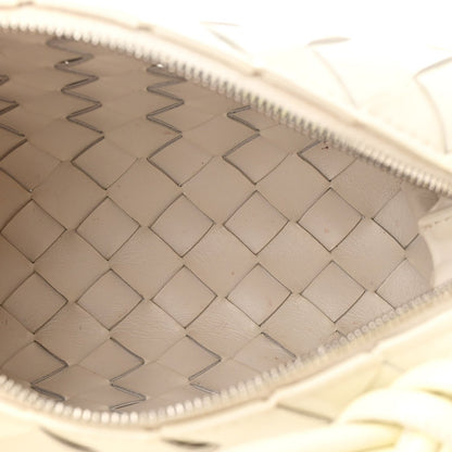 Patent Nappa Intrecciato Mini Loop Camera Bag White