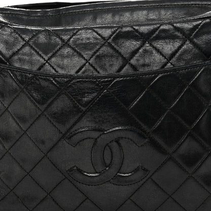 Lambskin Quilted CC Tassel Camera Case Black