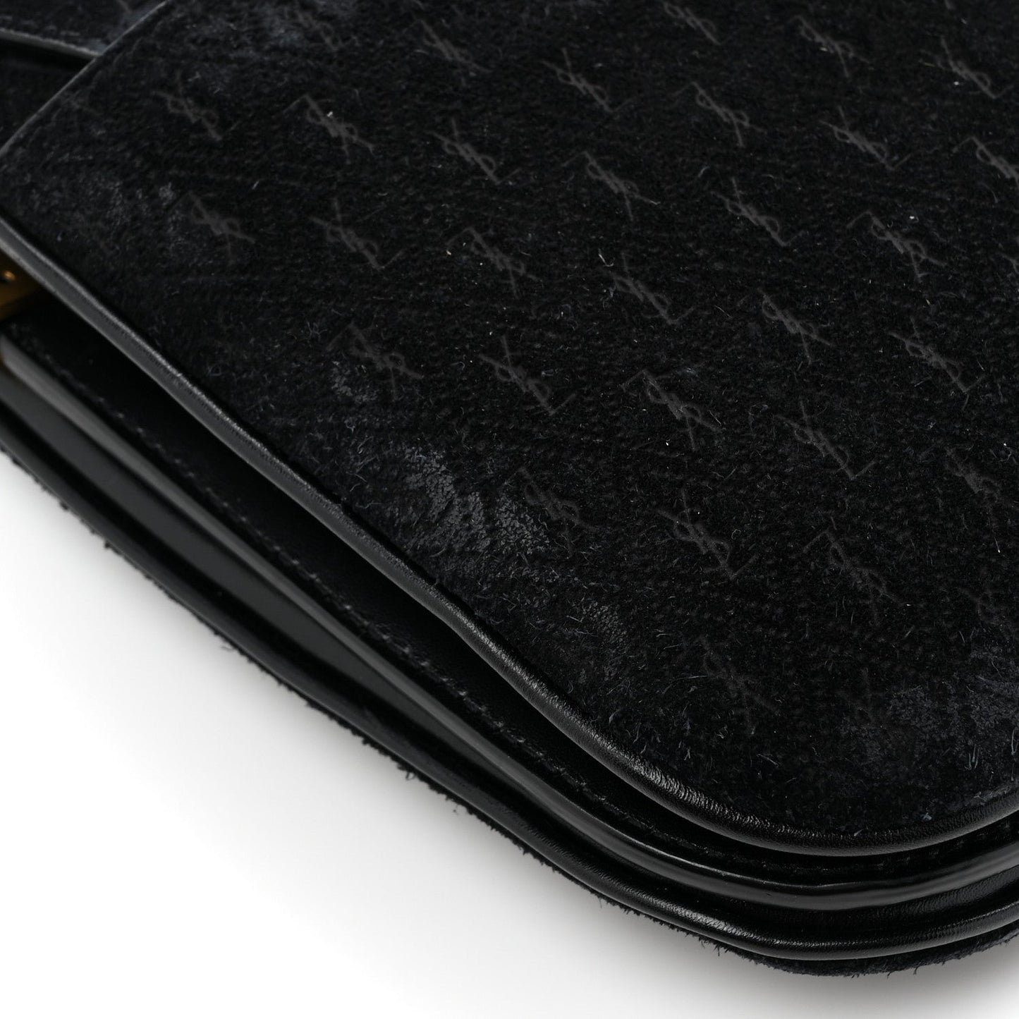 Suede All-Over Monogram Small Le Monogramme Satchel Black