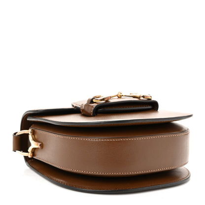 Azalea Calfskin Mini Horsebit 1955 Rounded Shoulder Bag Brown Sugar