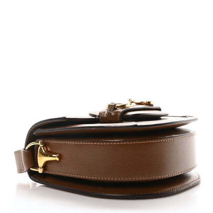 GG Supreme Monogram Mini Horsebit 1955 Rounded Shoulder Bag Beige Brown Sugar