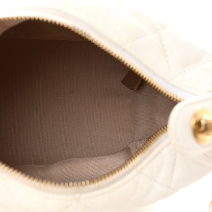 Lambskin Quilted Small Perfect Meeting Hobo White
