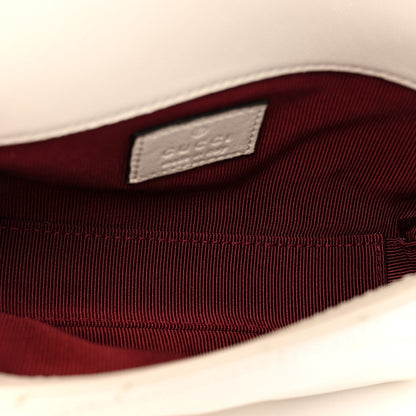 Lambskin Matelasse Mini GG Marmont Shoulder Bag White