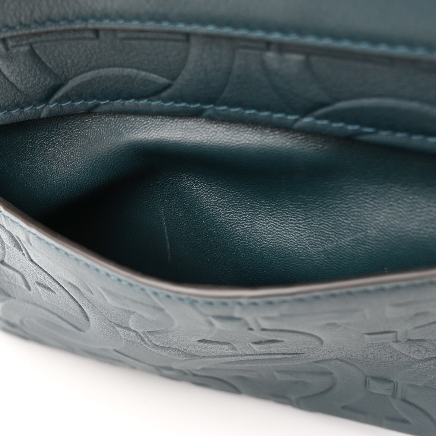 Calfskin Embossed Small Margot Top Handle Divisa Green
