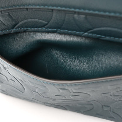 Calfskin Embossed Small Margot Top Handle Divisa Green