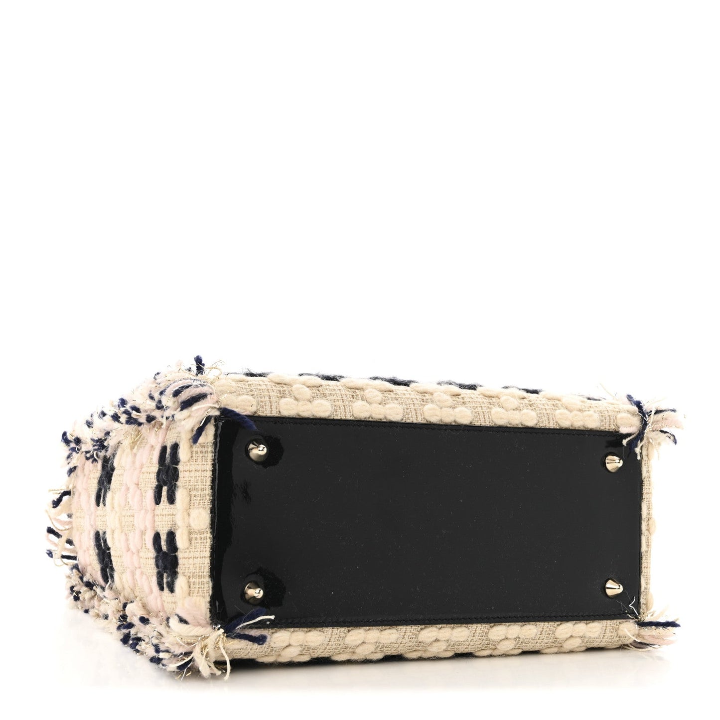 Tweed Fringe Medium Lady Dior Beige Multicolor