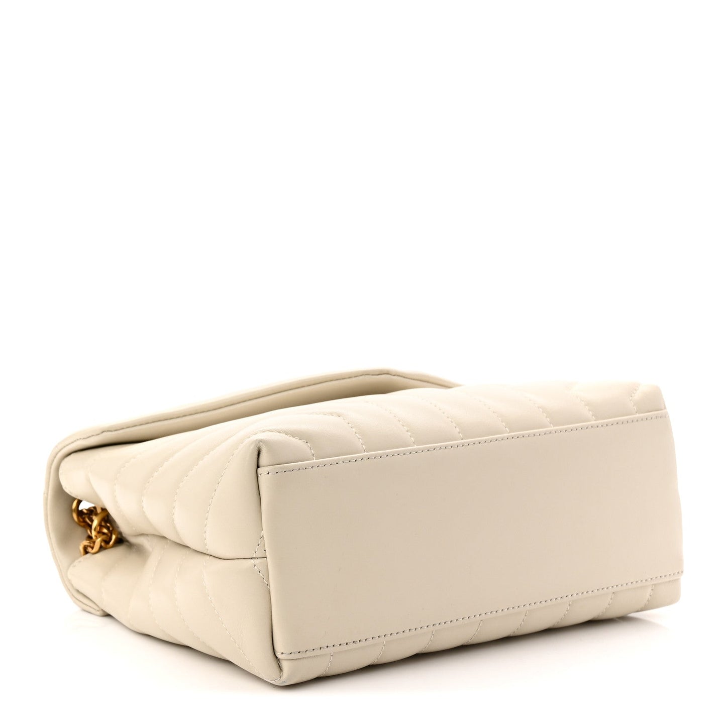 Calfskin Y Quilted Monogram Small Loulou Chain Satchel Crema Soft