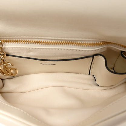 Lambskin Mini GG Milano Top Handle Shoulder Bag White