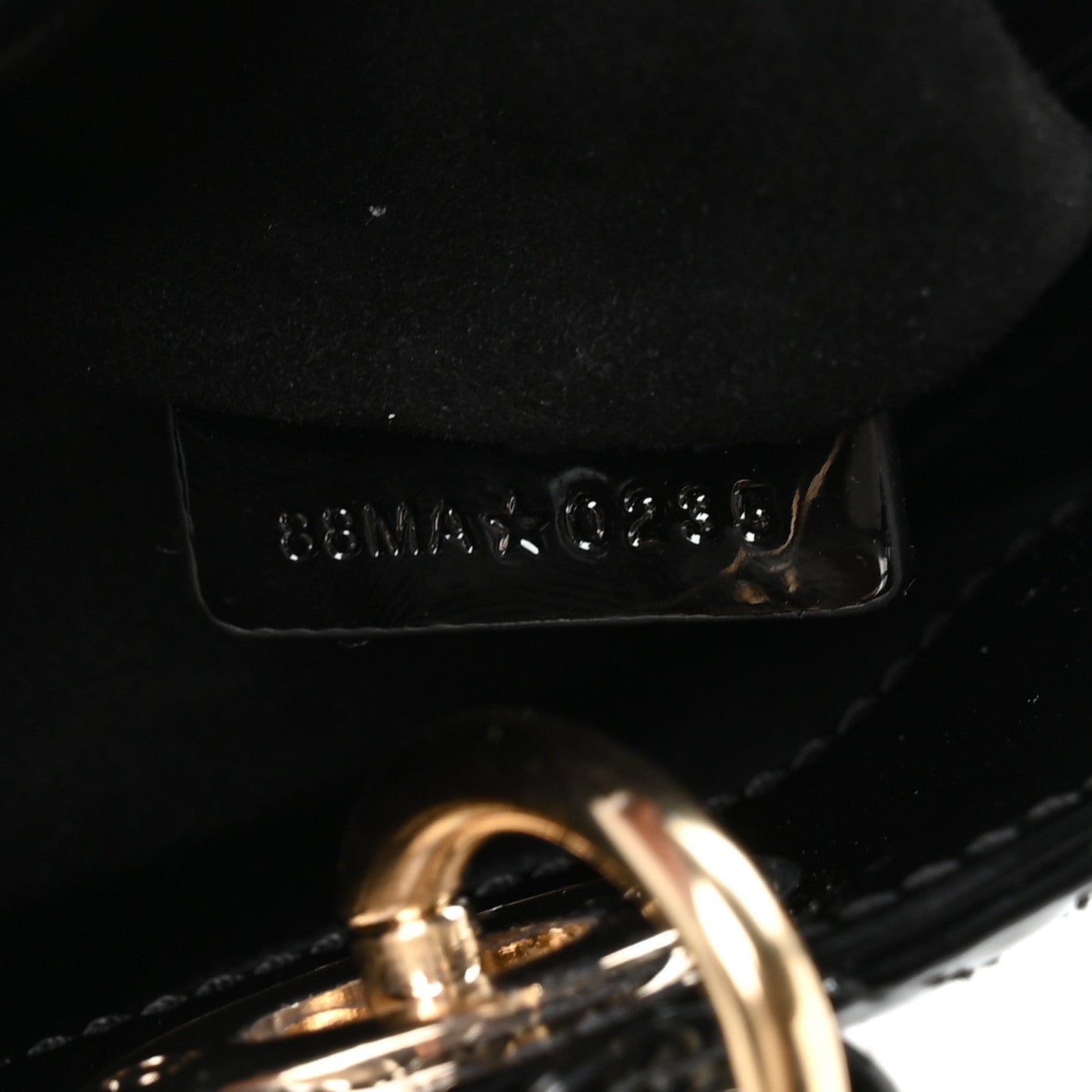 Patent Cannage Mini Lady Dior Black