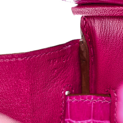 Shiny Porosus Crocodile Horseshoe Birkin 30 Rose Scheherazade