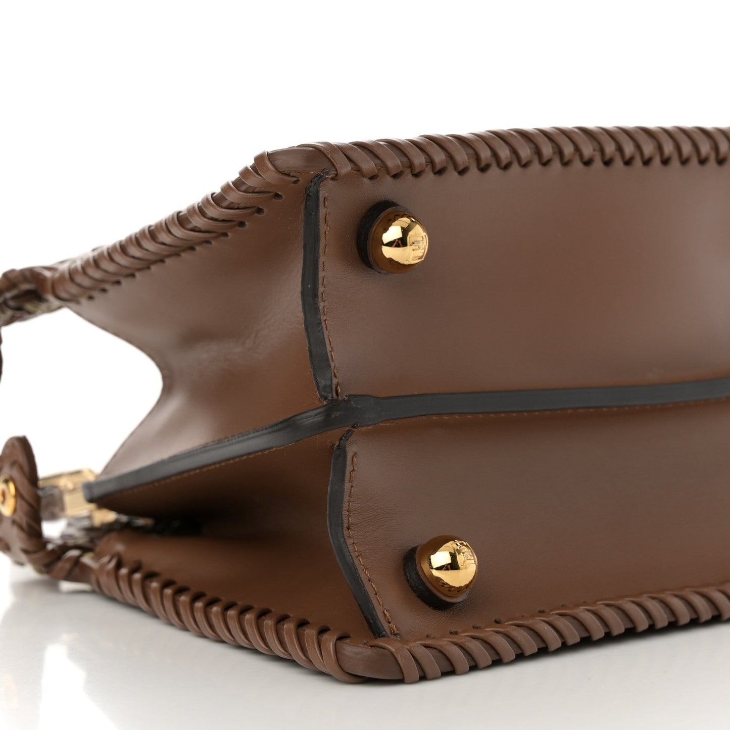 Vitello King Shiny Nappa Intreccio Petite Peekaboo I SEE U Satchel Gianduia