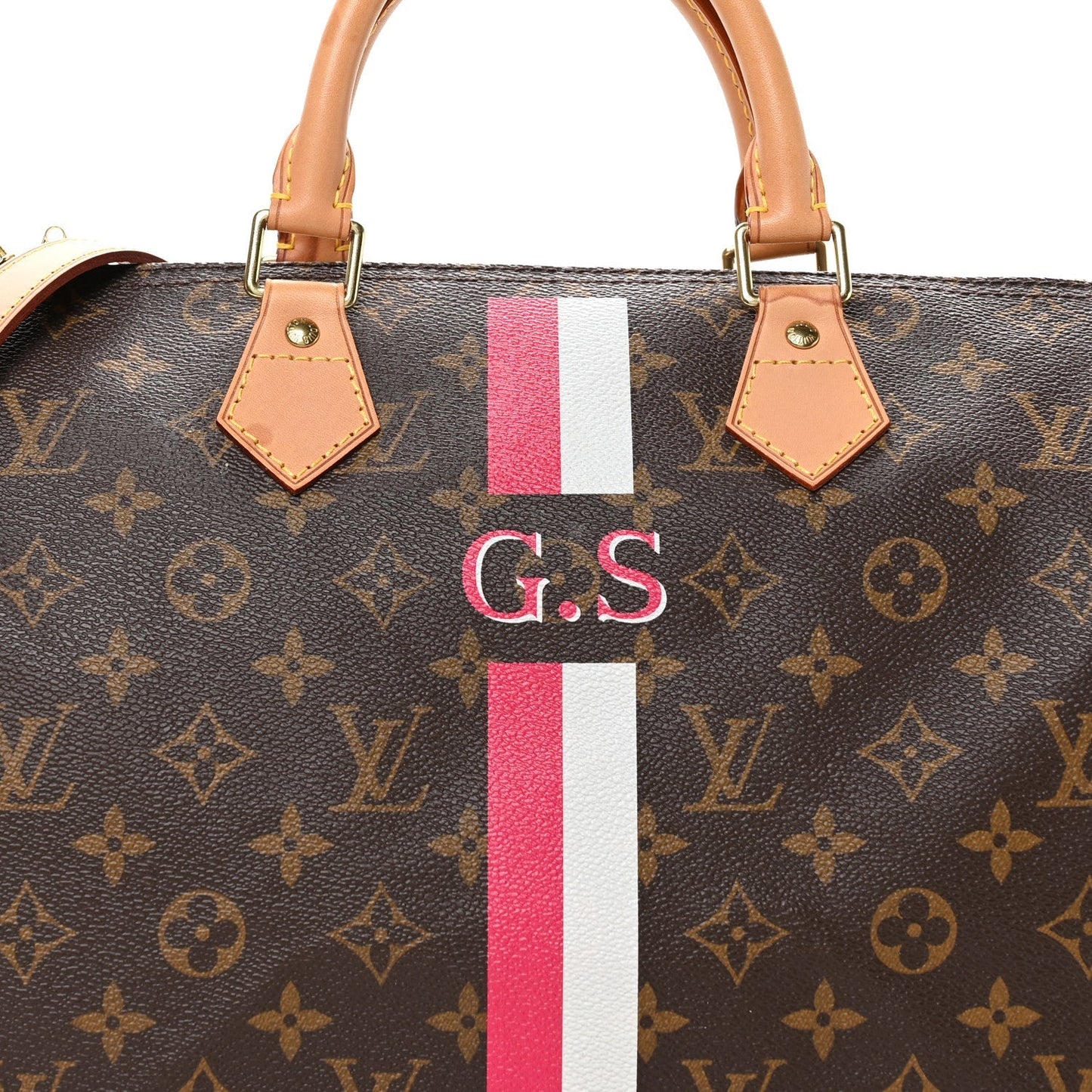 Monogram My LV Heritage Speedy Bandouliere 30 Fuchsia White