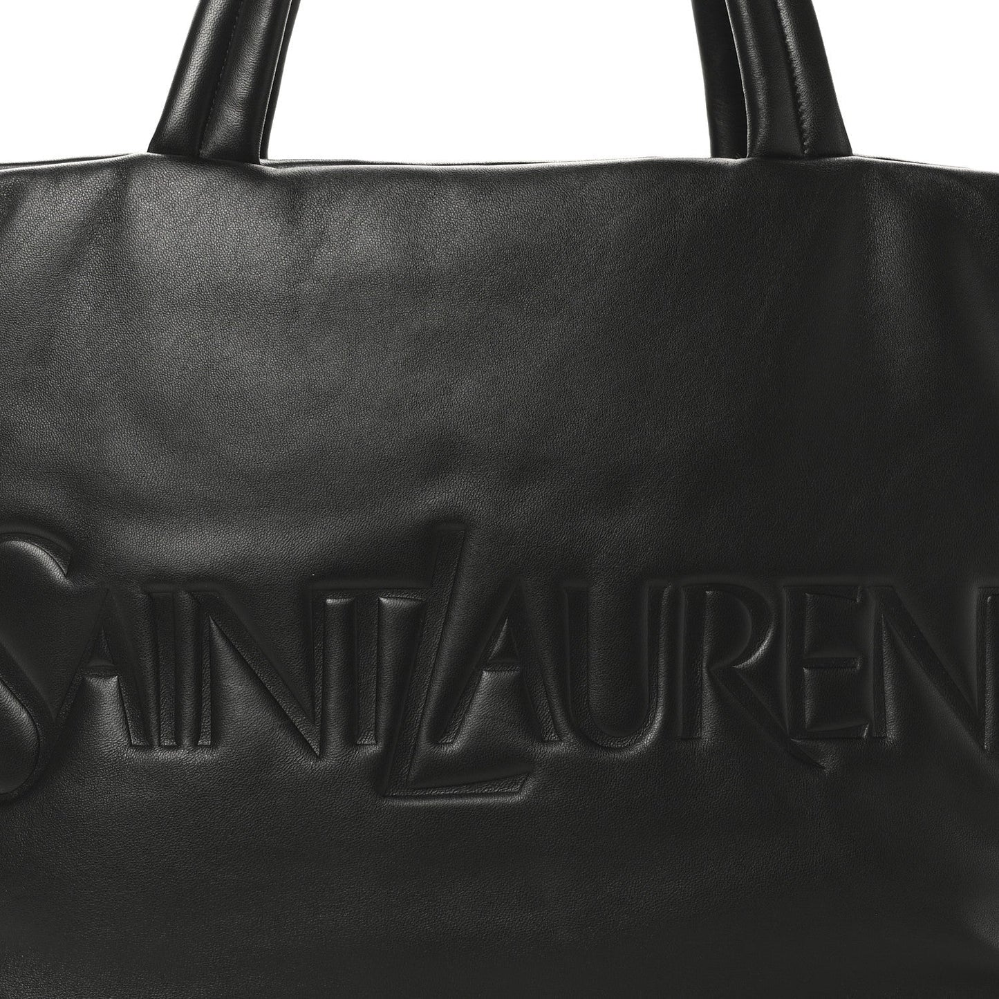 Lambskin Wide Puffer Tote Black