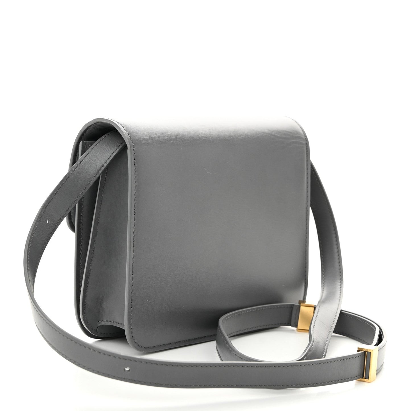 Box Calfskin Teen Classic Box Flap Bag Light Charcoal